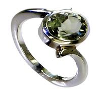Genuine Green Amethyst Ring Sterling Silver Oval Cut Bezel Style Handmade Size I,J,K,L,M,N,O,P,Q,R,S,T,U