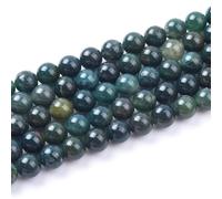 Genuine Green Moss Agate Beads for Jewelry Making Gemstone Semi Precious Stone Round 6mm Strand 15"(60-65pcs)