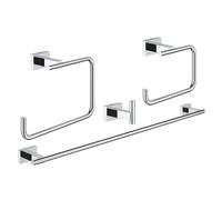 Genuine GROHE 40778001 Essential Cube Master Bathroom Accessories Set - New