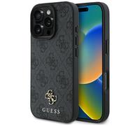 Genuine Guess 4G Metal Logo Impact Protection Case MagSafe iPhone 16 Pro Grey