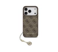Genuine Guess Charm 4G Metal Logo Impact Magsafe Case Apple iPhone 17 Pro Brown