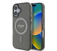 Genuine Guess IML Glitter Ring Impact MagSafe Apple iPhone 16 Case