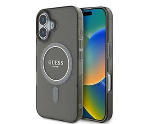 Genuine Guess IML Glitter Ring Impact MagSafe Apple iPhone 16 Case