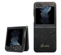 Genuine Guess Script Black Glitter Case Cover For Samsung Galaxy Z Flip 5