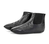 Genuine Halal Leather Zipper Khuffain | Sunnah Khuff Socks for Mosque, Black/Calf Leather, Shoe Size: US 5.5 (EU 37)