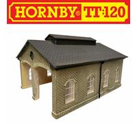 TT:120 Hornby TT9006 TT Gauge Engine Shed - Extra Track Pieces for Model Railway Sets, Toy Train Track Pieces, Model TT Shed Piece - Hobbies for Men - Scale 1:120