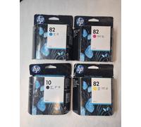 Genuine HP 10 Black & 82 Colour CMY - 69ml - Ink Cartridges 4 pack FREE DELIVERY