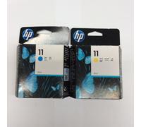 Genuine HP 11 Yellow(C4838A) and Cyan(C4836A) Ink Cartridges(Expired Date)