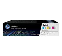 Genuine HP 126A Color Tri-Pack Toner Cartridge - CF341A - BOX