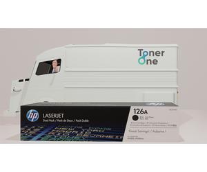 Genuine HP 126A Standard Capacity Dual Pack Laserjet Toner Cartridge - CE310AD - Black