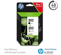 Original Genuine HP 302 Black & Colour Ink Cartridges - For ENVY 4527