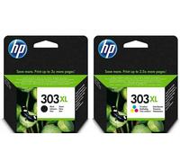 Genuine HP 303XL Black Tri-Colour Ink Cartridges 2-Pack Bundle Boxed 3YN10AE OEM