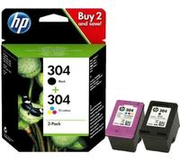 Genuine HP 304, 1 x BLACK & 1 x COLOUR INK CARTRIDGE ORIGINAL 3JB05AE 2025