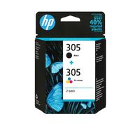 HP 305 2-Pack Tri-color/Black Original Ink Cartridge