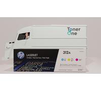 Genuine HP 312A Tri-pack Laserjet Toner Cartridges - CF440AM-Tricolor