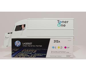 Genuine HP 312A Tri-pack Laserjet Toner Cartridges - CF440AM-Tricolor