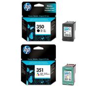 Genuine HP No 350 & 351 Black and Colour Ink Cartridges CB335EE CB337EE SD412EE