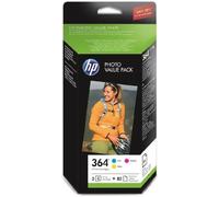 Genuine HP 364 Pack, Cyan, Magenta, Yellow, 85 sheets 6x4 photo paper 2017 EX BN