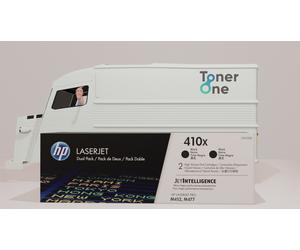 Genuine HP 410X High Capacity Dualpack Laserjet Toner Cartridge - CF410XD - Black