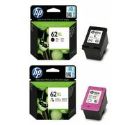 HP 62 Ink cartridge / paper kit - 2-pack Black, dye-based tricolour
