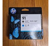 Genuine HP 91 Printhead Ink Cartridge - MATTE BLACK & CYAN - DESIGNJET Z6100