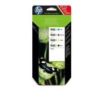 HP 940XL High Yield Original Ink Cartridges, Black, Cyan, Magenta and Yellow, Pa