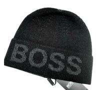 Genuine HUGO BOSS 10% Wool Black BEANIE Hat OSFA Tag 50455707 HB80