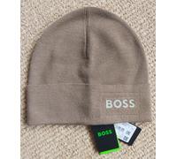 Genuine HUGO BOSS 50% Virgin Wool Camel BEANIE Hat Toque Tag 50499398 HB12