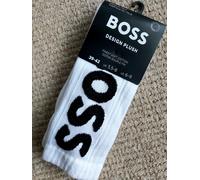 Genuine HUGO BOSS UK 9-11 CUSHIONED Crew Socks White Black ITALY 43-46 HB20