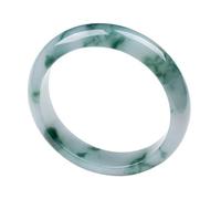 Genuine Jadeite Bangle White with Spring Green Jade Bracelet for Women Gift Mother,54mm