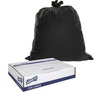 Genuine Joe GJO01535 Heavy Duty Low-Density Puncture Resistant Can Liner, 60 gallon Capacity, 56" Length x 39" Width x 1.50 mil Thickness, Black (Box of 50)