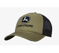 John Deere Twill Trucker Hat Mesh Baseball Cap-Olive-Os