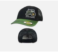 Genuine JOHN DEERE black and green mesh cap for children with tractor patch