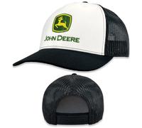 Genuine JOHN DEERE black and white mesh back cap, MC13083346WH