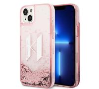Genuine Karl Lagerfeld Big KL Liquid Glitter Impact Case iPhone 14 Plus Pink