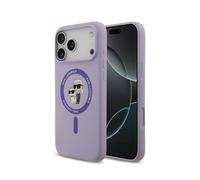 Karl Lagerfeld Liquid Silicone Karl and Choupette Case for iPhone17ProMax Purple