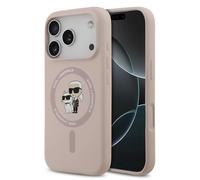 CG MOBILE Karl Lagerfeld Silicone Ring "Karl & Choupette" Compatible with MagSafe Case for iPhone 17 Pro (Pink)