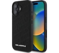 Genuine Karl Lagerfeld Quilted Metal Logo Impact Case Apple iPhone 16 Black