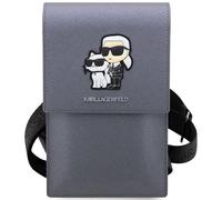 KARL LAGERFELD Bag KLWBSAKCPMG Silver Saffiano Karl & Choupette, silver