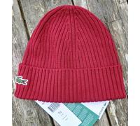 Genuine LACOSTE Bordeaux Wool Cuff BEANIE Hat Toque OSFA Tag RB0001 00476 Lac3