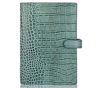 Genuine Leather a5 Planner Cover Personal Organizer, Compatible with Stalogy Hobonichi A5 Size Planner Notebooks (Croco-Green)