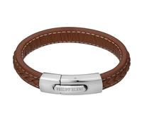 Genuine leather and stainless steel bracelet Philipp Blanc Henry Marron 0,09×0,09×0,034 cm