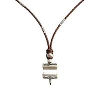 Genuine Leather Bands Compatible with Fitbit Versa 3 / Sense New Cowhide Necklace Pendant Double Loop Two Way Strap Neckband Bracelet for Smartwatch- Brown