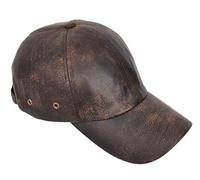 Genuine Leather Baseball Cap Adjustable Sports Casual Plain Summer Winter Hat (UK, Alpha, One Size, Antique Brown)