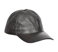 Genuine Leather Baseball Cap Adjustable Sports Casual Plain Summer Winter Hat (UK, Alpha, One Size, Black)