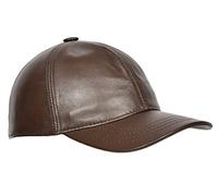 Genuine Leather Baseball Cap Adjustable Sports Casual Plain Summer Winter Hat (UK, Alpha, One Size, Brown)