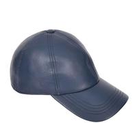Genuine Leather Baseball Cap Adjustable Sports Casual Plain Summer Winter Hat (UK, Alpha, One Size, Navy)