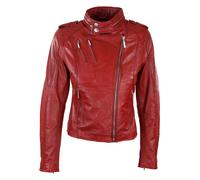 Genuine Leather Biker Jacket Velvet Lining TruClothing Red XXXL