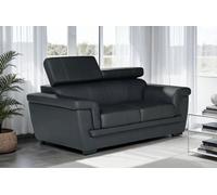 Genuine Leather Black 2 Seater Sofa