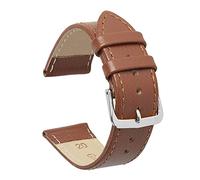 Genuine Leather Buffalo Grain Watch Strap Black Brown Steel 14mm 16mm 18mm 20mm (20mm, Tan)